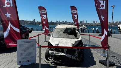 15 Temmuz’da tankın ezdiği otomobil Üsküdar’da sergileniyor