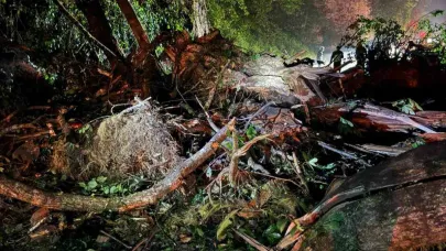 Rize’de heyelan: Yol ulaşıma kapandı