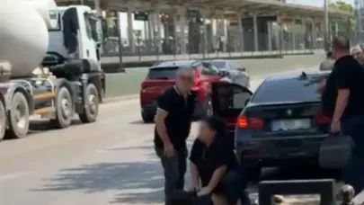 Eski eşinden kocasına meydan dayağı kamerada