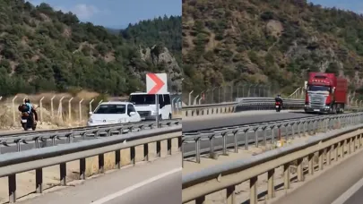 Kilometrelerce süren tehlikeli yolculuk kameraya yansıdı