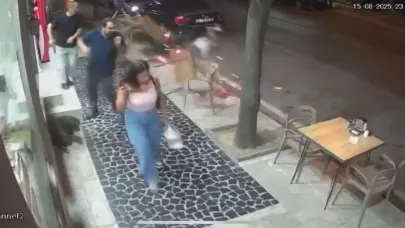 Otomobille çarpışan motosikletteki 2 kişi böyle savruldu: 3 yaralı