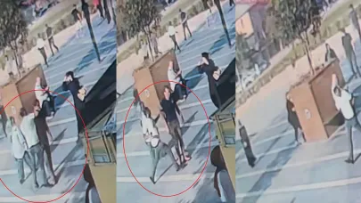 Bıçakla geldi tek yumrukta yere serdi...O anlar kamerada