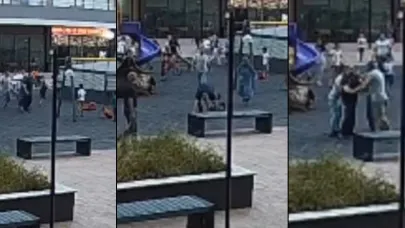 Parkta oynayan çocukları yerden yere vurdu
