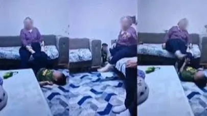 Torununa şiddet uyguladı, görüntüler ortaya çıkınca gözaltına alındı