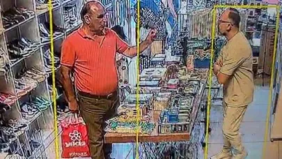 Müşteri gibi geldiği mağazadan ayakkabıyı böyle çaldı