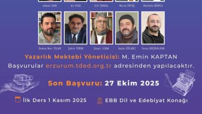 Erzurum Yazarlık Mektebine başvurular başlıyor