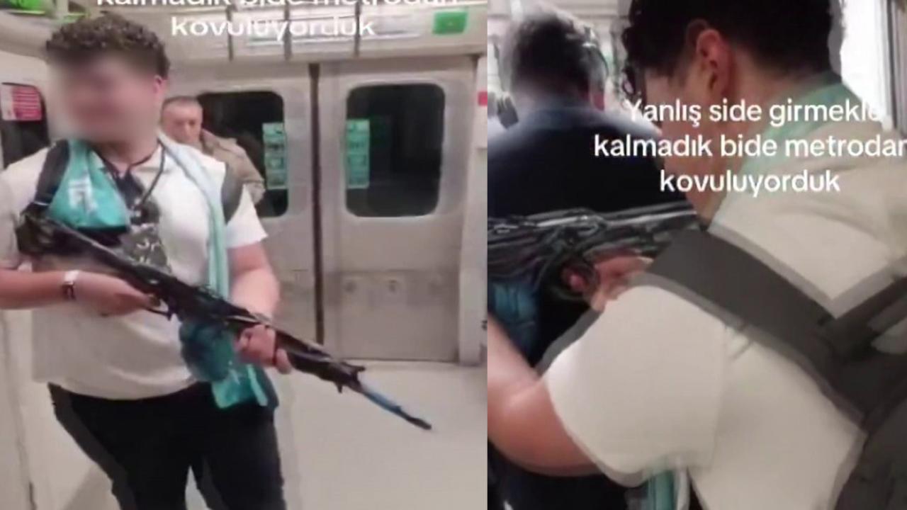 Metroda oyuncak tüfekle video çeken genç gözaltına alındı