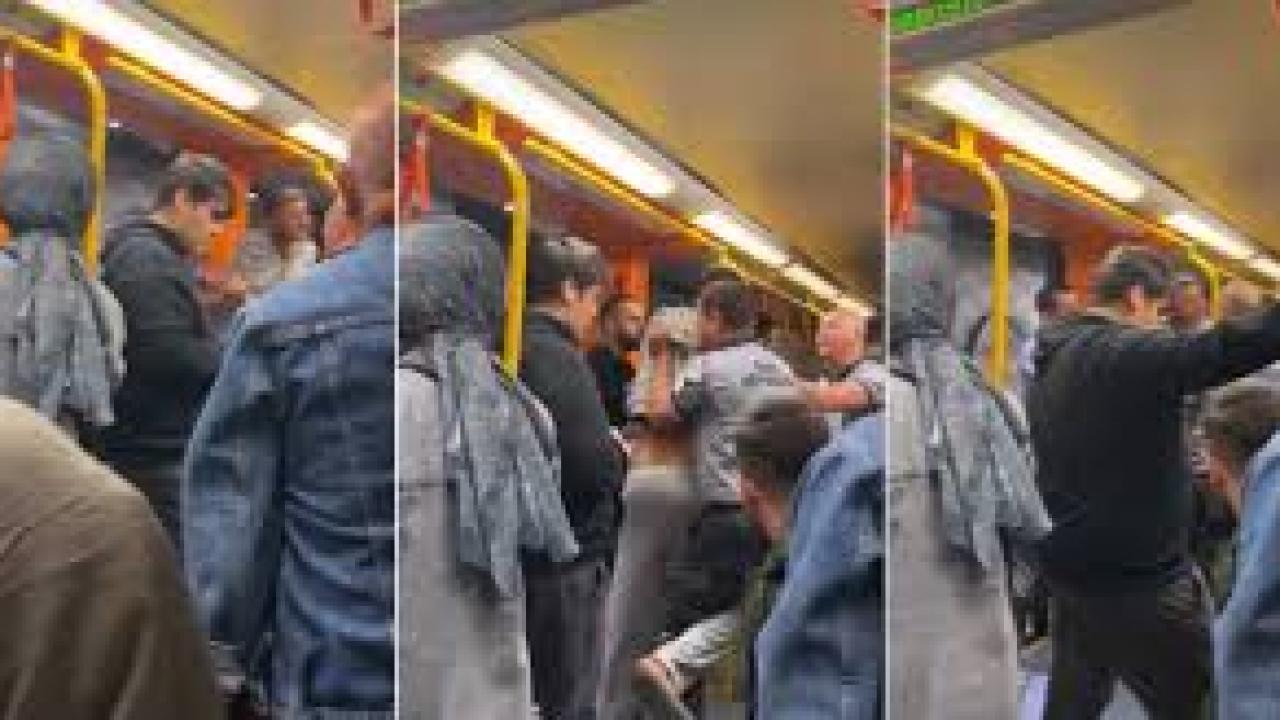 Metroda yaka paça kavga çıktı, güvenlik araya zor girdi