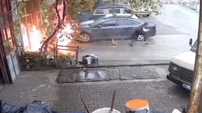 Oto tamirhanesinde dehşet anları