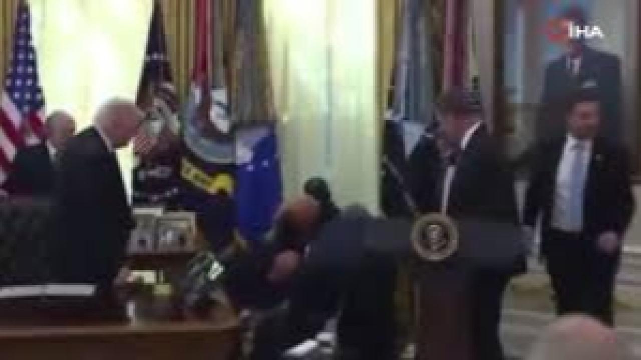 Beyaz Saray’daki basın toplantısında korku dolu anlar