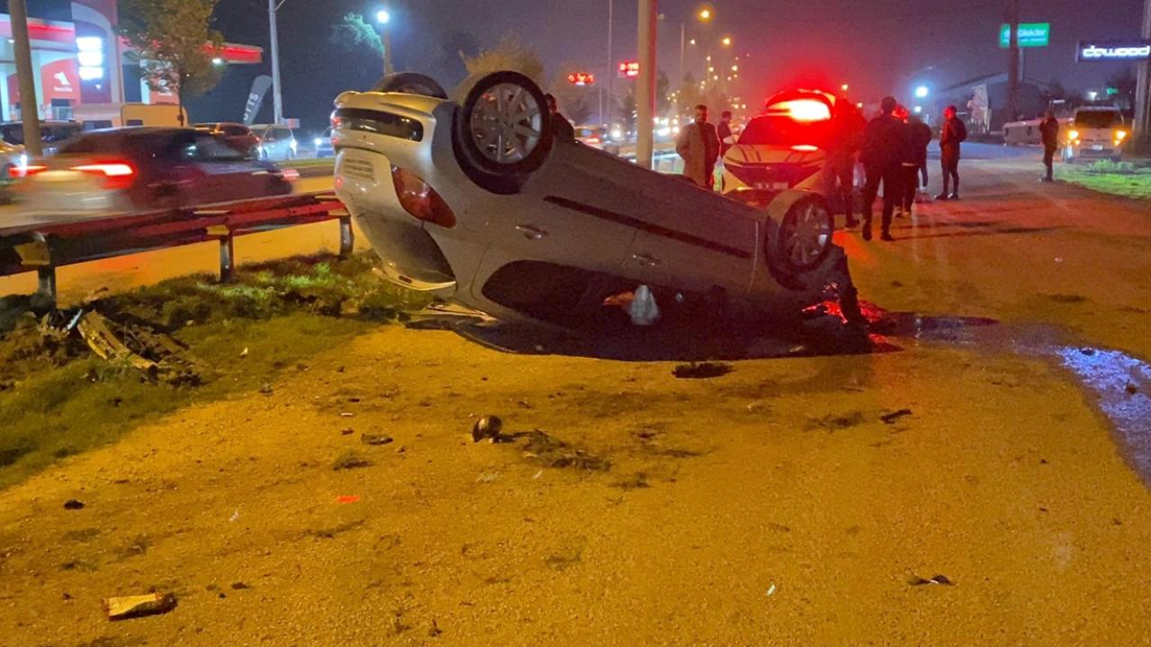 Bursa’da otomobil takla attı: 2 yaralı