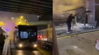 Edirnekapı’da metrobüste çıkan yangın paniğe neden oldu
