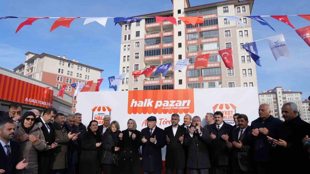 Erzurum Büyükşehir Belediyesi Halk Pazarı’nın dokuzuncu şubesini açtı