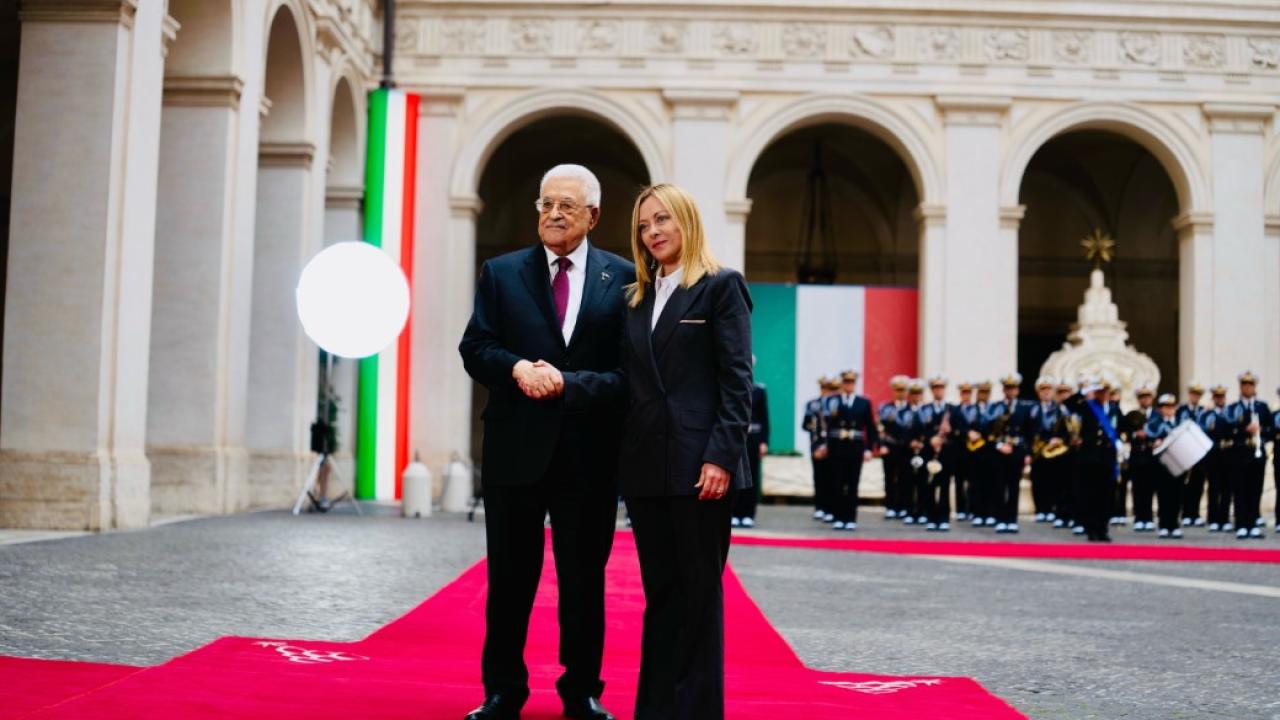İtalya Başbakanı Meloni, Roma&#039;da Filistin Devlet Başkanı Abbas ile görüştü