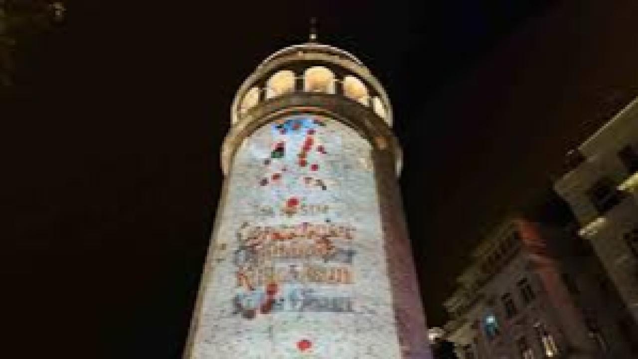 Öğretmenler Günü Galata Kulesi’ne yansıtılan görsellerle kutlandı