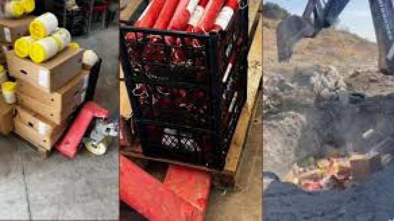 Sucuk, peynir, ketçaptan oluşan 1 ton gıda malzemesi toprağa gömülerek imha edildi