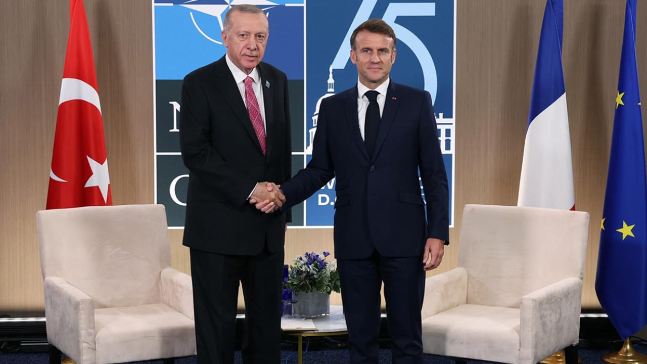Cumhurbaşkanı Erdoğan, Fransa Cumhurbaşkanı Macron ile görüştü