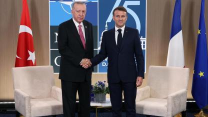 Cumhurbaşkanı Erdoğan, Fransa Cumhurbaşkanı Macron ile görüştü