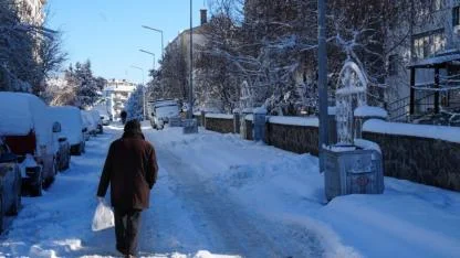 Erzurum beyaz örtüsüne büründü