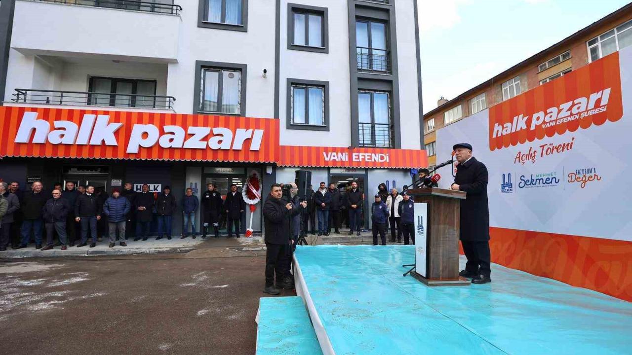 Erzurum’da halk pazarının 10’uncu şubesi açıldı