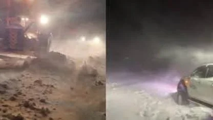 Palandöken geçidinde kar ve tipi nedeniyle mahsur kaldılar