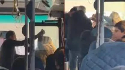 Şoför ve kadın yolcu birbirlerine saldırdı