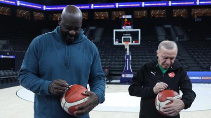 Cumhurbaşkanı Erdoğan, Shaquille O'Neal ile bir araya geldi