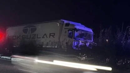 Giresun’da tır aydınlatma direğine çarptı, şoför hayatını kaybetti