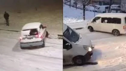 Kar yağışı kazalara neden oldu: Caddeler buz pistine döndü