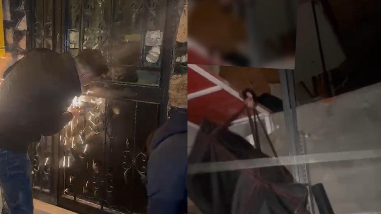 Kumar oynatılan mekana kapıyı ikiye bölerek giren polis, çatıdan kaçmaya çalışanları yakaladı