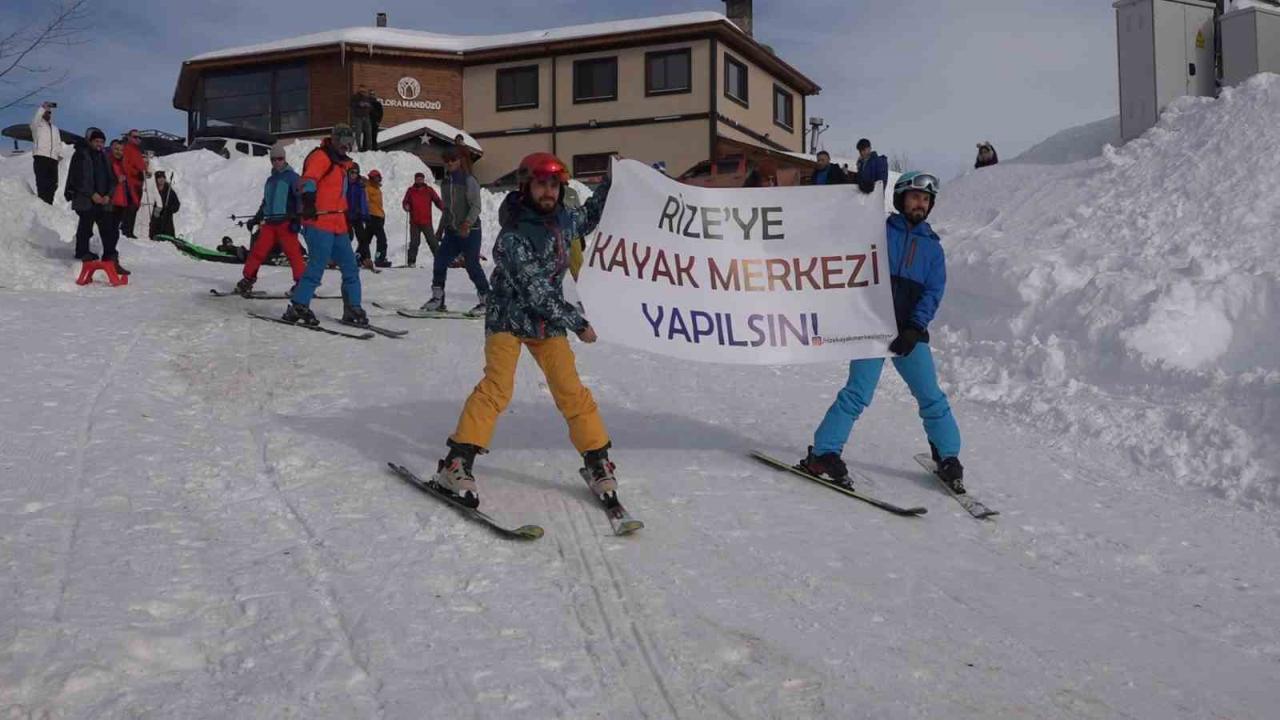 Rize’ye kayak tesisi yapılması için taleplerini böyle duyurdular