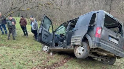 Yoldan çıkan araç 60 metrelik uçuruma yuvarlandı: 1 ölü, 2 yaralı