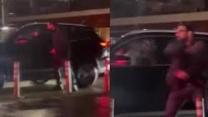 Başakşehir’de gece yarısı dehşet: Kadının bulunduğu cipin ön camını yumrukla kırdı