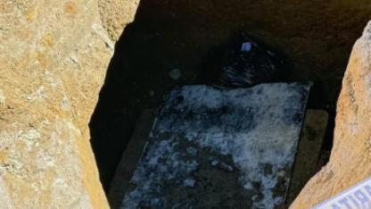 Bodrum’da su isale hattı kazısında lahit bulundu