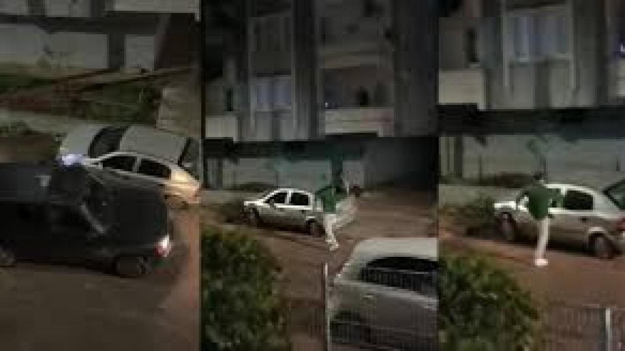 Çarptığı araca levye ile saldırdı, giderken ışıklı çiçek buketi bıraktı