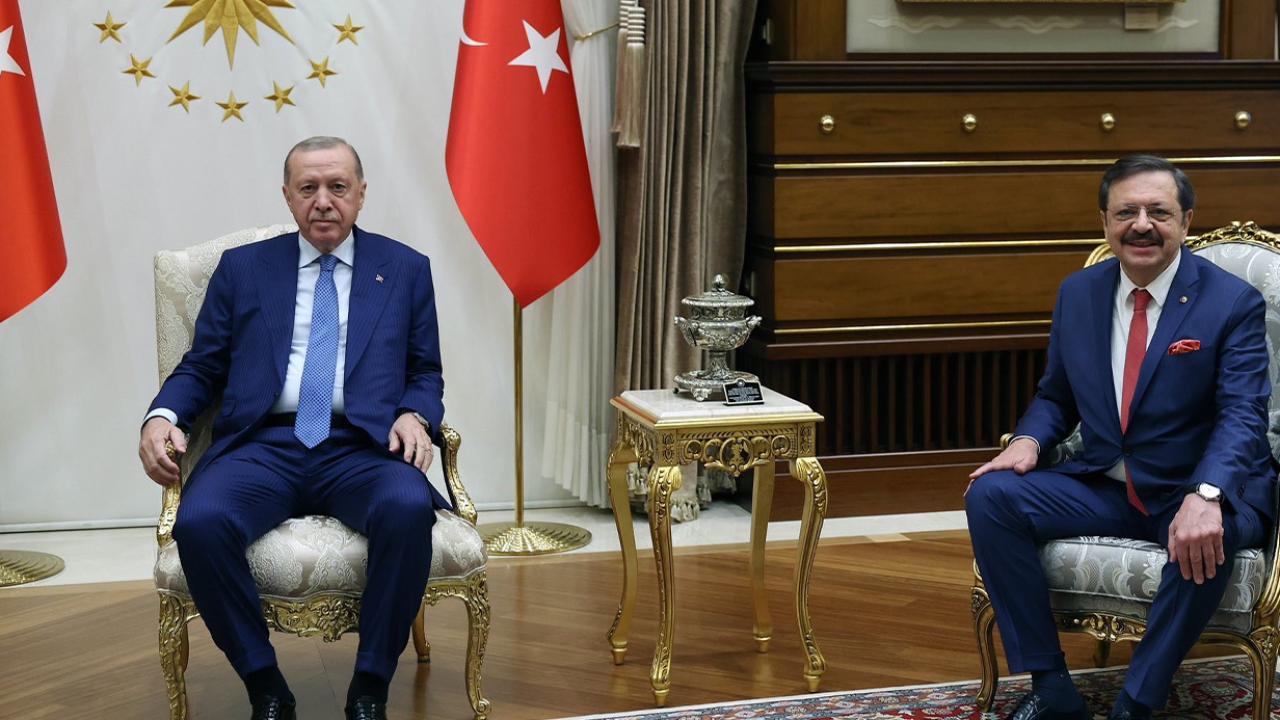 Cumhurbaşkanı Erdoğan, TOBB Başkanı Hisarcıklıoğlu’nu kabul etti