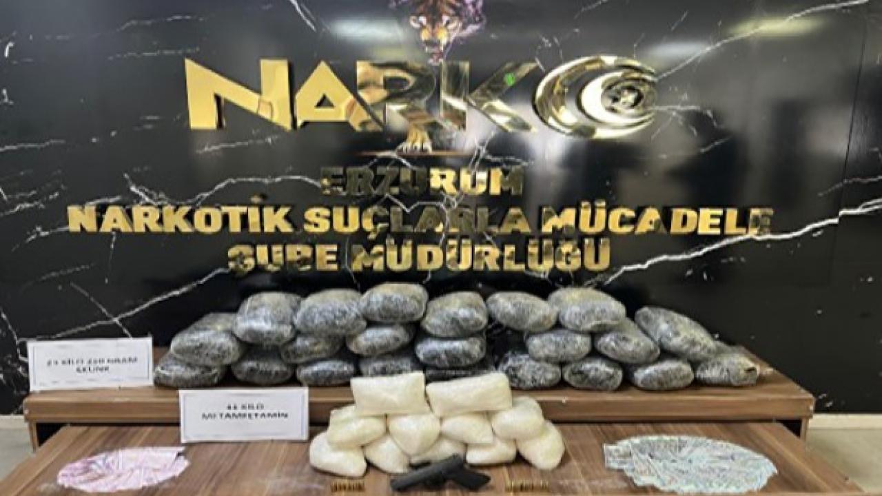 Erzurum’da 23 kilo skunk ve 11 kilo metamfetamin ele geçirildi