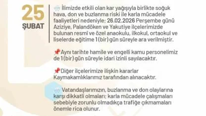 Erzurum’da okullara bir gün kar tatili