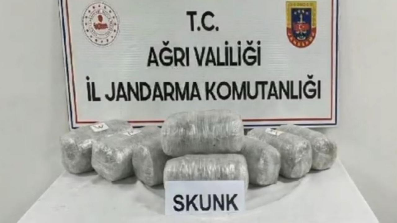 Ağrı’da 10 kilogram skunk ele geçirildi, 1 şüpheli tutuklandı