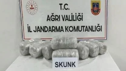 Ağrı’da 10 kilogram skunk ele geçirildi, 1 şüpheli tutuklandı
