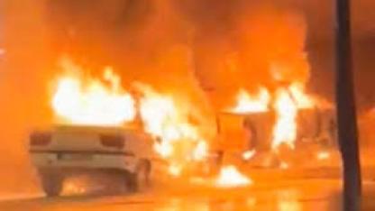 Gaziantep’te çarpışan iki otomobil alev topuna döndü