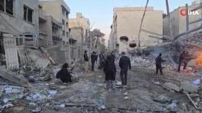 Tahran’da sivil yerleşime düzenlenen saldırının ardından yaşanan yıkım görüntülendi