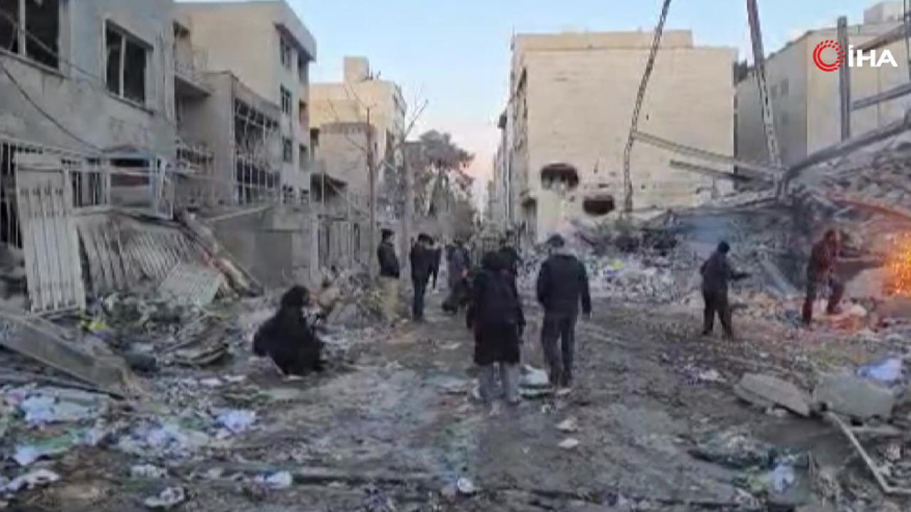 Tahran’da sivil yerleşime düzenlenen saldırının ardından yaşanan yıkım görüntülendi