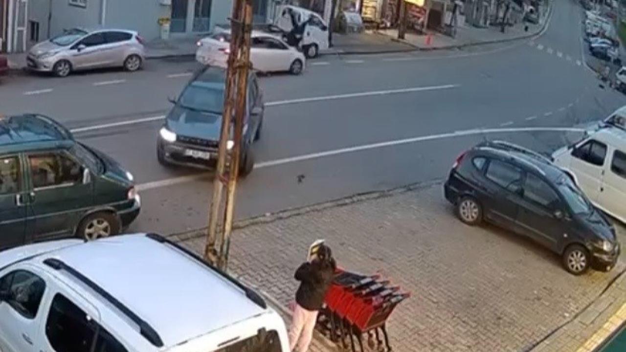 Trabzon’da otomobilin çarptığı genç kadın metrelerce savruldu...