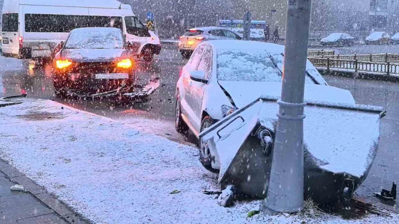 Kar yağışı kazayı beraberinde getirdi