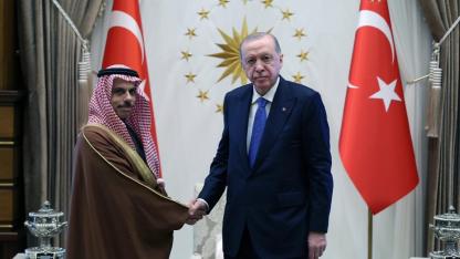 Cumhurbaşkanı Erdoğan, Suudi Arabistan Dışişleri Bakanı Ferhan’ı kabul etti
