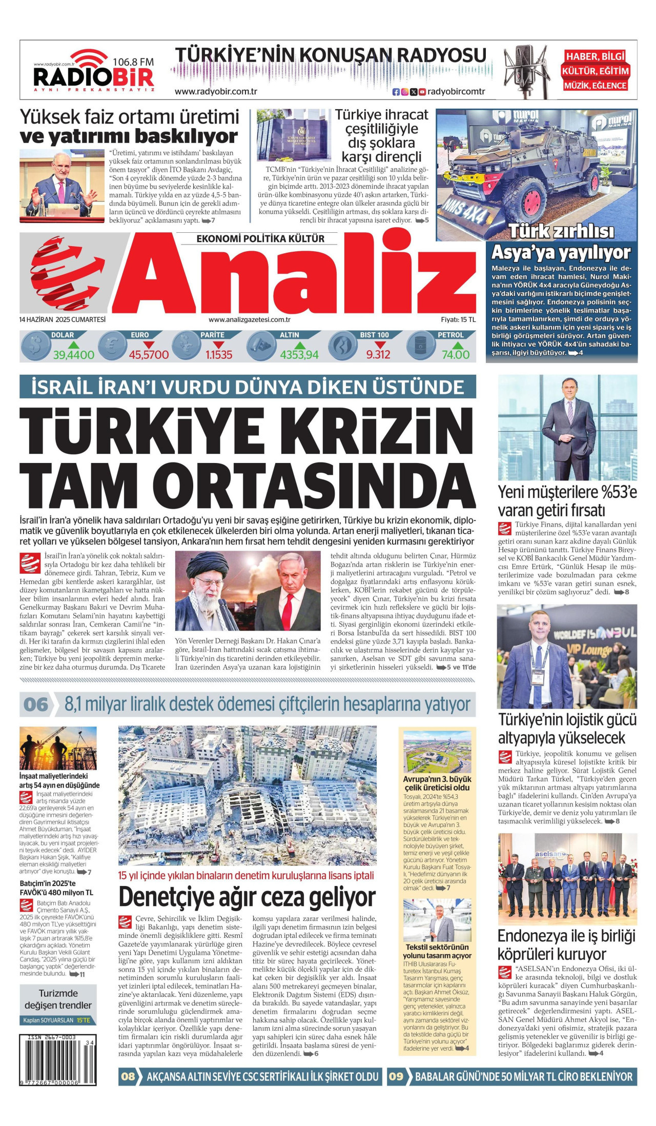 ANALİZ Gazete Manşeti