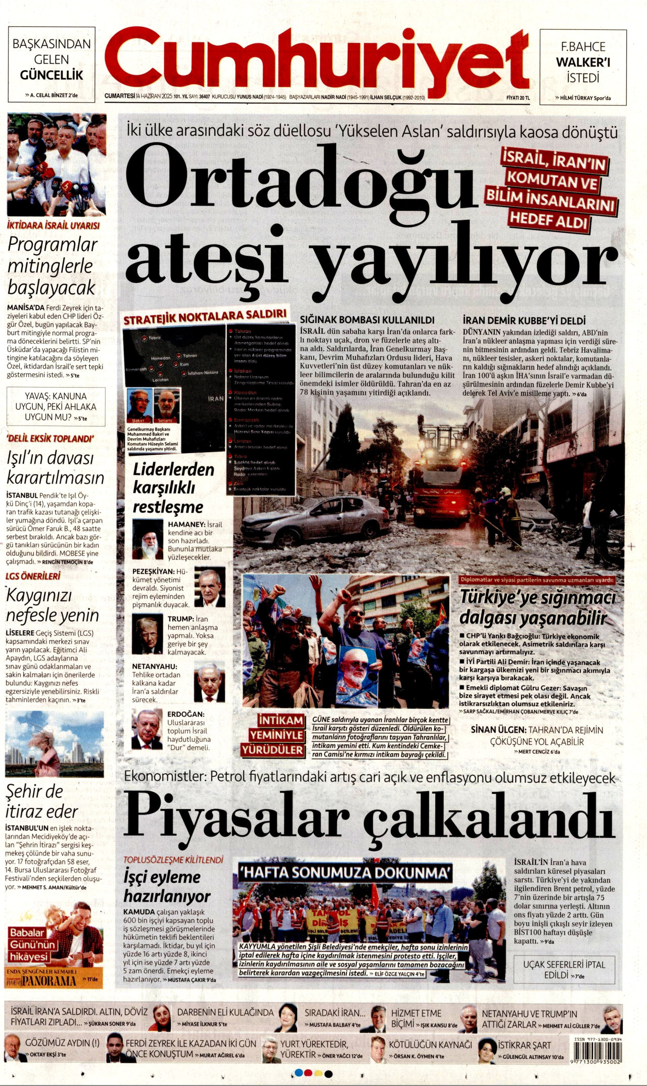 CUMHURİYET Gazete Manşeti