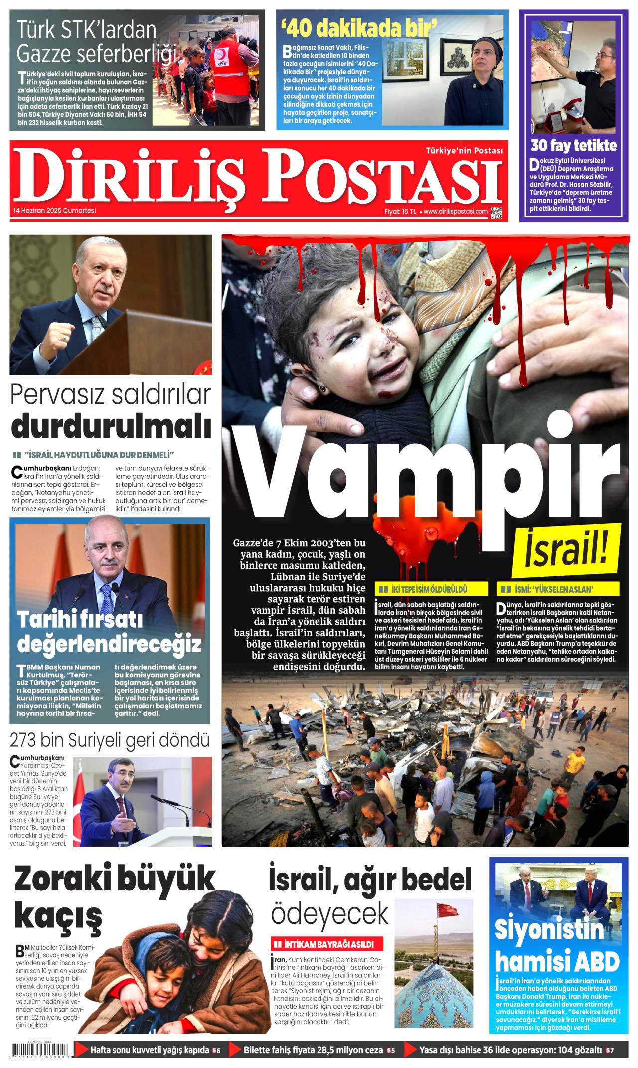 DİRİLİŞ POSTASI Gazete Manşeti