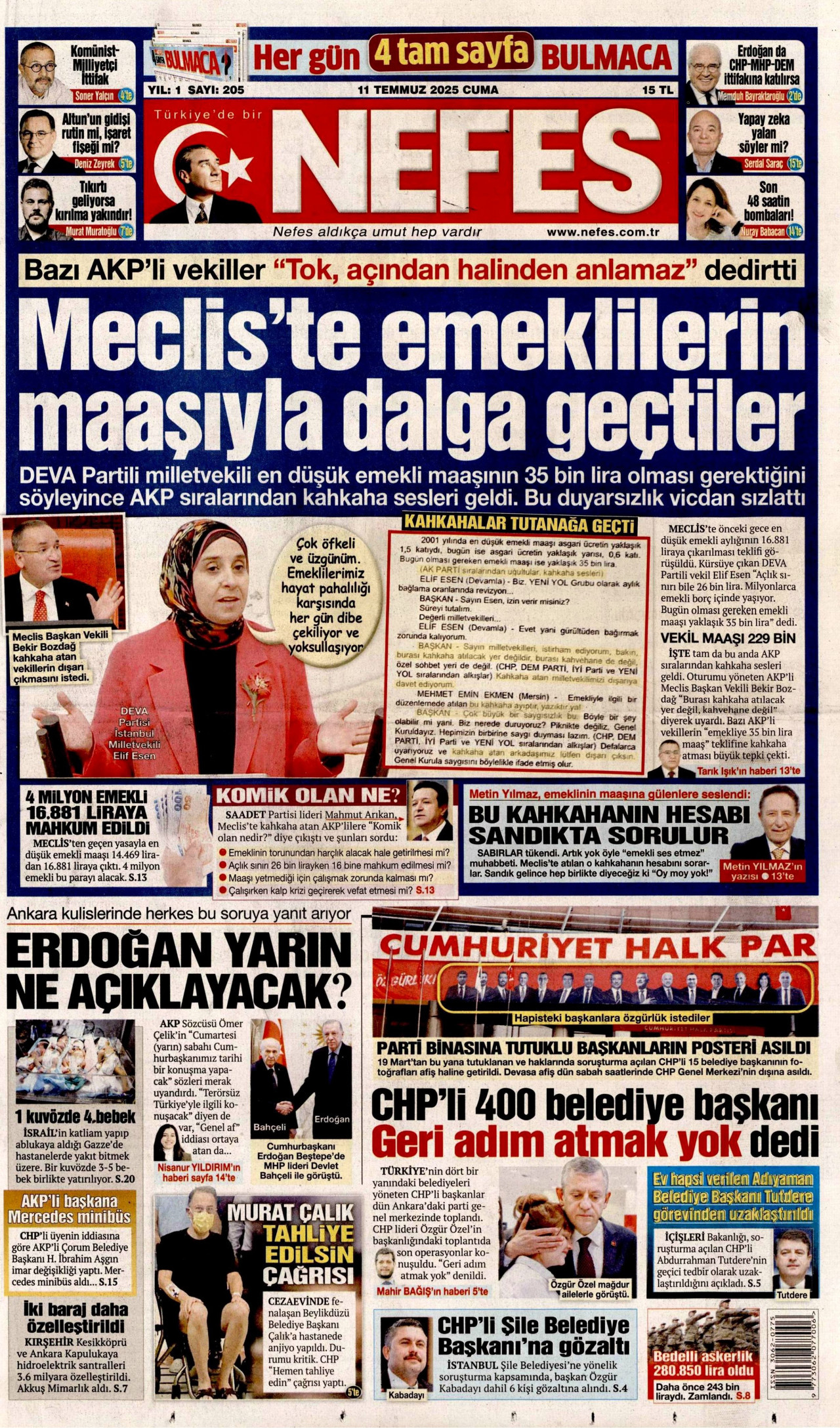NEFES Gazete Manşeti